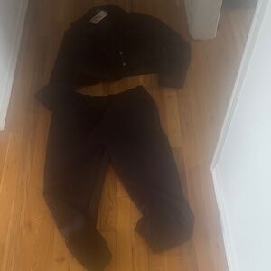 pretty garden Women’s Black Jacket & Pants Set - Classic Coordinated Outfit sz m